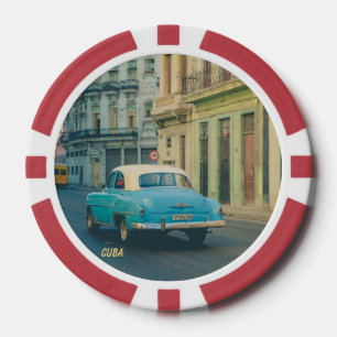 Vintage Classic Car Havana Cuba Street Photography Poker Chips