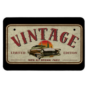 Vintage Classic Car Limited Edition Original Parts Magnet