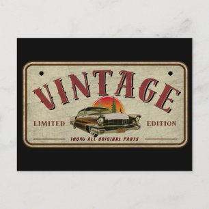 Vintage Classic Car Limited Edition Original Parts Postcard