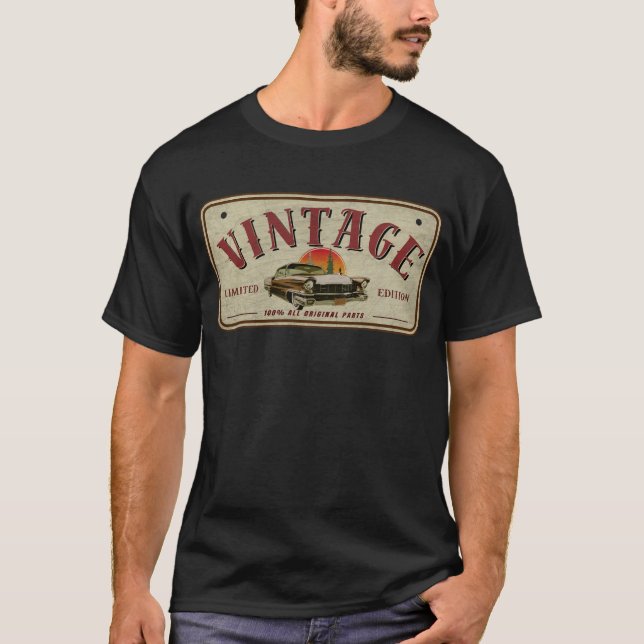 Vintage Classic Car Limited Edition Original Parts T-Shirt (Front)