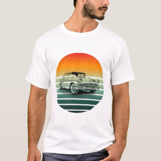 Vintage Classic Car Sunset Lines T-Shirt