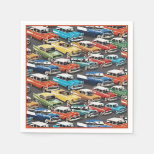 Vintage Classic Cars Pattern Napkins