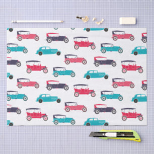 Vintage Classic Cars Pattern Tissue Paper