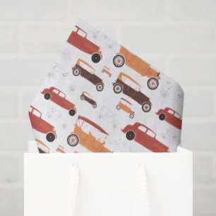 Vintage Classic Cars Pattern Tissue Paper