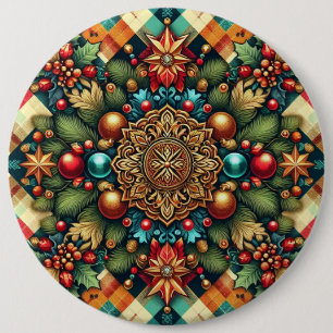 Vintage/Classic colourful Christmas 6 Cm Round Badge