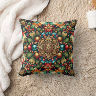 Vintage/Classic colourful Christmas Cushion
