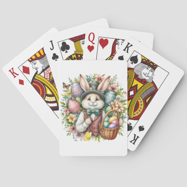 Vintage/Classic Cute Easter Bunny Playing Cards (Back)