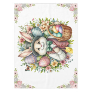Vintage/Classic Cute Easter Bunny Tablecloth