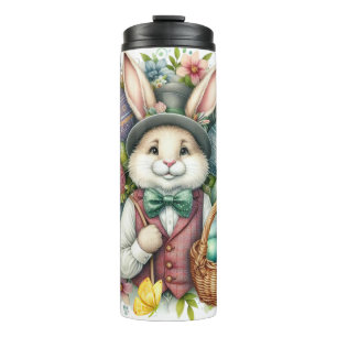 Vintage/Classic Cute Easter Bunny Thermal Tumbler