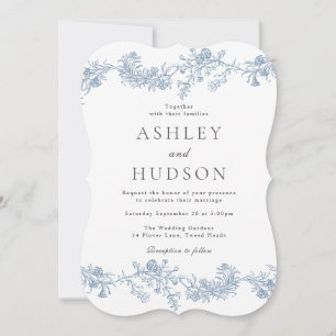 Vintage Classic Elegant Floral All Seasons Wedding Invitation