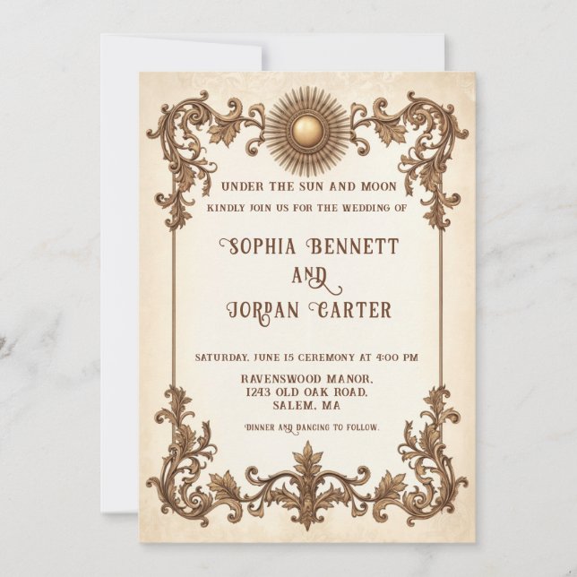 Vintage Classic Elegant Wedding Invitation  (Front)