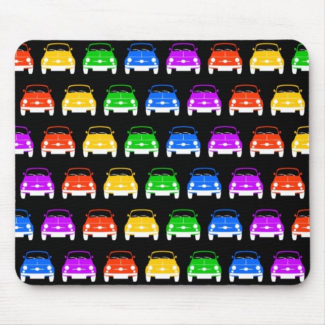 Vintage Classic Fiat 500 Rainbow  Mouse pad (Front)