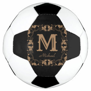 Vintage Classic Floral Personalised Monogram Name Football