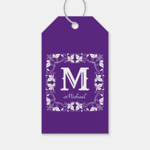 Vintage Classic Floral Personalised Monogram Name  Gift Tags