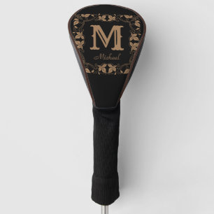 Vintage Classic Floral Personalised Monogram Name  Golf Head Cover