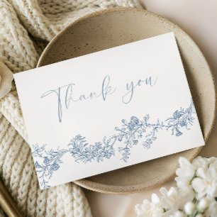 Vintage Classic Floral Wedding Thank You Card