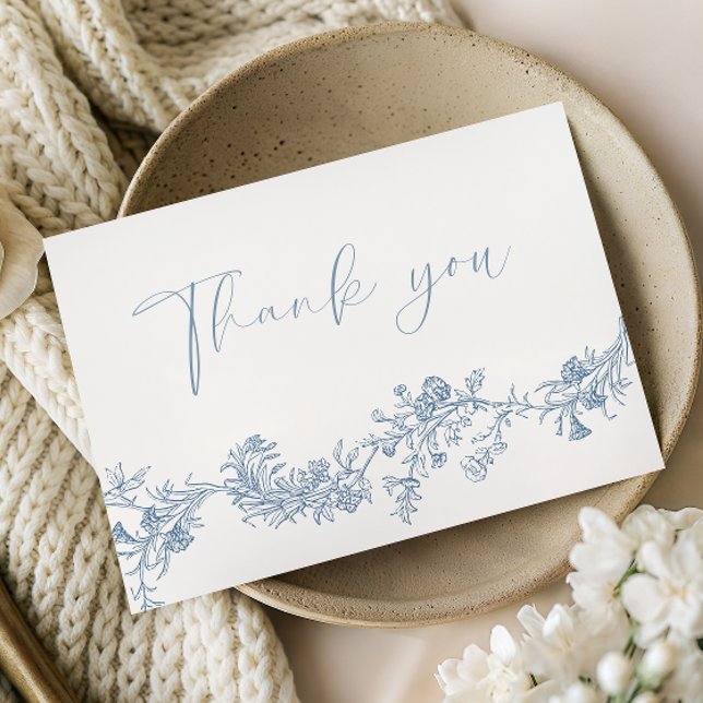 Vintage Classic Floral Wedding Thank You Card (Creator Uploaded)