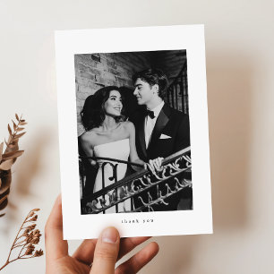 Vintage Classic Formal Wedding Photo Budget Thank You Card