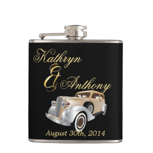 Vintage Classic Gatsby Style Groom's Gift Hip Flask