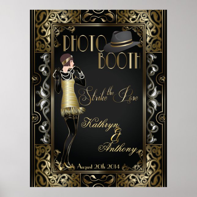 Vintage Classic Gatsby Style Photo Booth Poster (Front)