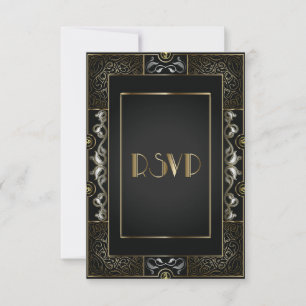 Vintage Classic Gatsby Style RSVP Card