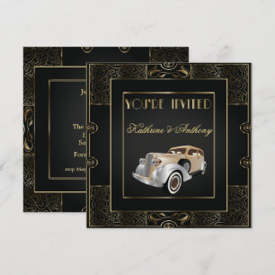 Vintage Classic Gatsby Style Wedding Invitation