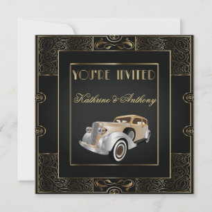 Vintage Classic Gatsby Style Wedding Invitation