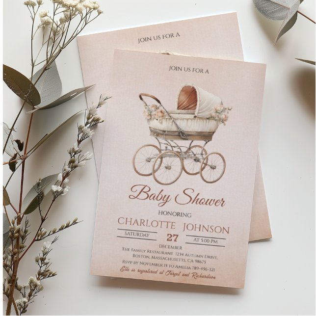 Vintage Classic Gender Neutral Baby Shower Invitation (Creator Uploaded)
