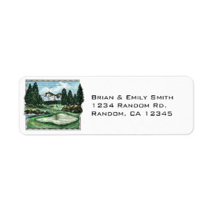 Vintage classic golf course return address labels