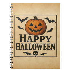 Vintage/classic Happy Halloween jack-o-lantern Notebook