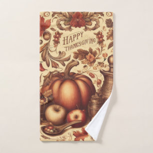 Vintage/Classic Happy Thanksgiving Hand Towel