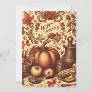 Vintage/Classic Happy Thanksgiving Holiday Card