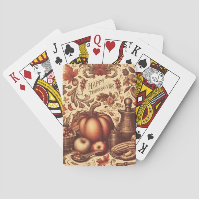 Vintage/Classic Happy Thanksgiving Playing Cards (Back)