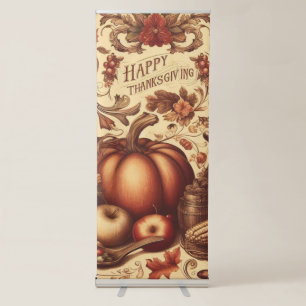Vintage/Classic Happy Thanksgiving Retractable Banner