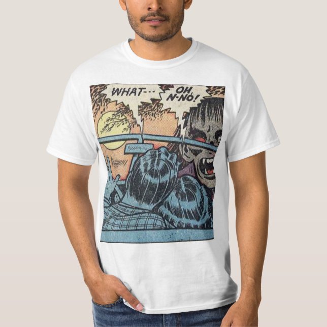 Vintage Classic Horror Comic T-Shirt (Front)