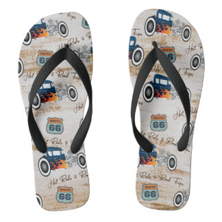 Vintage Classic Hot Rod Car Hot Rods & Road Trips Flip Flops