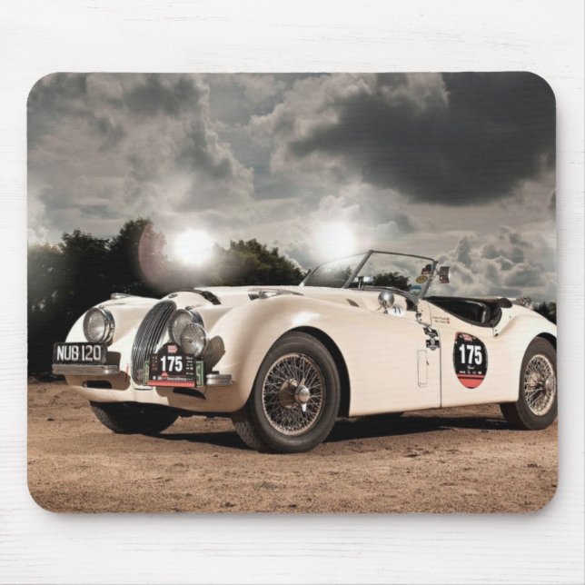 Vintage Classic Jaguar Car Mouse Mat (Front)