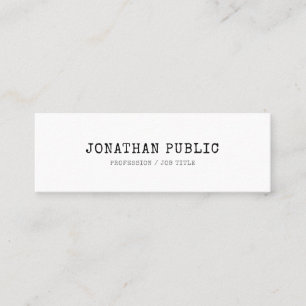 Vintage Classic Look Elite Sleek Design Plain Mini Business Card