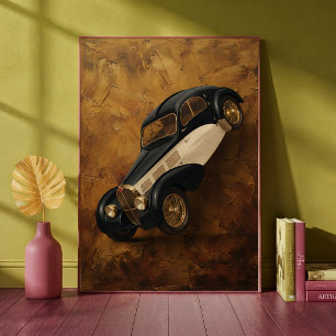 Vintage Classic Luxury Car Doing a Wheelie Art Poster