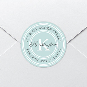 Vintage Classic Monogram   Round Address Label