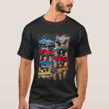 Vintage Classic Muscle Car Retro American Flag Pat