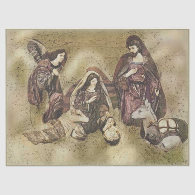 Vintage Classic Nativity Traditional Tissue Paper (Front)