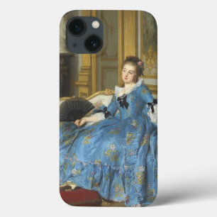 Vintage Classic Painting of Sassy Girl with Fan iPhone 13 Case