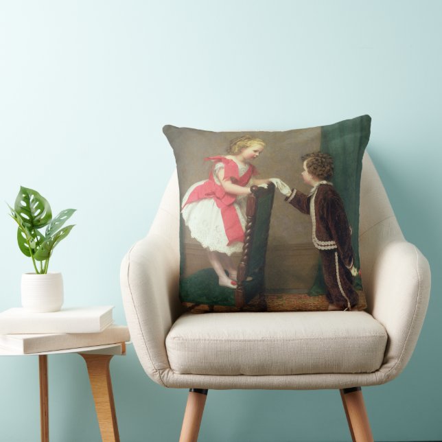 Vintage Classic Painting of Victorian Children Cushion (Chair)