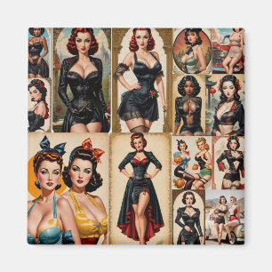 Vintage Classic Pin-up Girls Collection Design  Magnet