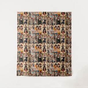 Vintage Classic Pin-up Girls Collection Design Tapestry