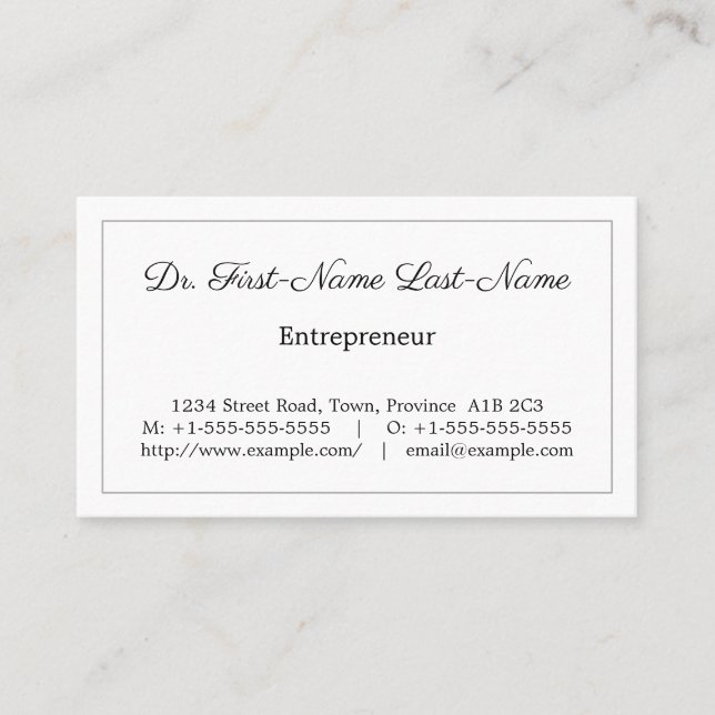 Vintage & Classic Professional Business Card (Front)