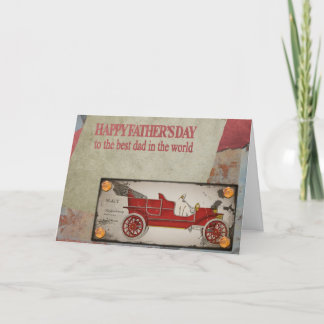Vintage Classic Red Fathers Day Holiday Card