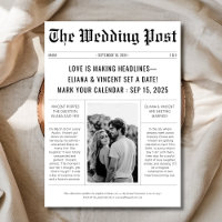 Vintage Classic Retro Wedding Newspaper Photo 
