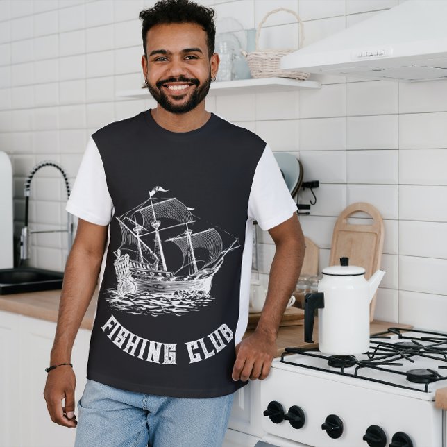 Vintage Classic Sailing Boat Fishing Club T-Shirt (Creator Uploaded)